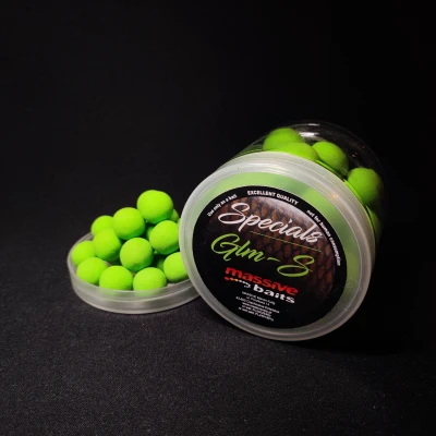 Massive Baits Pop-Up GLM, kulki pływające 14mm małża, GLM Special Massive Baits, przynęta na karpia małżowa, ekstrakt z omułka 14mm, pływaki karpiowe GLM-S, Massive Baits Special Pop-Ups, kulki na Ronnie Rig małża