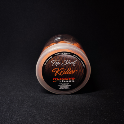 Massive Baits Pop-Up, Kriller 14mm, kulki pływające kryl, przynęta krylowa na karpia, rzemieślnicze pop-upy Massive Baits, kulki na Ronnie Rig, Top Shelf Kriller, przynęty karpiowe 14mm, pływaki karpiowe 200ml