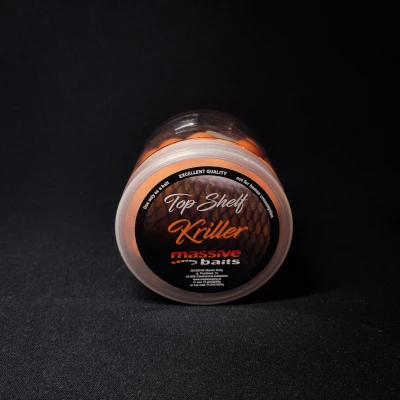 Massive Baits Pop-Up, Kriller 14mm, kulki pływające kryl, przynęta krylowa na karpia, rzemieślnicze pop-upy Massive Baits, kulki na Ronnie Rig, Top Shelf Kriller, przynęty karpiowe 14mm, pływaki karpiowe 200ml
