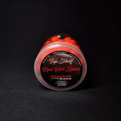 Massive Baits Pop-Up, Red Hot Spice 14mm, kulki pływające przyprawy, pikantne kulki na karpia, rzemieślnicze pop-upy Massive Baits, przynęta na karpia 14mm, kulki na Ronnie Rig, korzenne przynęty karpiowe, Top Shelf Pop-Ups