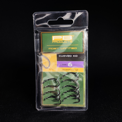 PB Products Curved KD, haczyki do KD Rig, haki karpiowe rozmiar 6, Curved KD-hook DBF, akcesoria karpiowe PB Products, mocne haki na karpia, haczyki teflonowe matowe, przypon KD Rig finezyjny, haczyki na amury 10szt.