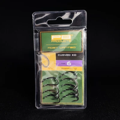 PB Products Curved KD, haczyki do KD Rig, haki karpiowe rozmiar 6, Curved KD-hook DBF, akcesoria karpiowe PB Products, mocne haki na karpia, haczyki teflonowe matowe, przypon KD Rig finezyjny, haczyki na amury 10szt.