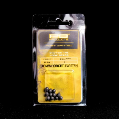 PB Products DT Shot-on the Hook, koraliki wolframowe na hak, dociążenie karpiowe Tungsten, Shot-on-the-hook beads 0.3g, akcesoria karpiowe wolfram, pozycjonowanie haka wolframem