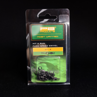 PB Products Hit &amp; Run, krętlik z pierścieniem, szybkozłączka karpiowa, Flexi-Ring Speed Swivel, krętlik rozmiar 8, akcesoria karpiowe PB Products, zestaw przelotowy karpiowy, szybka wymiana przyponu