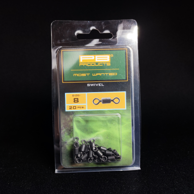PB Products Swivel, krętlik karpiowy rozmiar 8, akcesoria karpiowe PB Products, krętlik do klipsów bezpieczeństwa, PB Products 20 sztuk, krętlik uniwersalny na karpia, wyposażenie karpiarza, swivel size 8