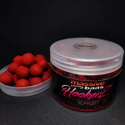 Massive Baits HOOKERZ, kulki hakowe Scarlett, Robin Red kulki, utwardzone przynęty karpiowe, kulki 18mm na włos, Scarlett Massive Baits, przynęta na karpia 300ml