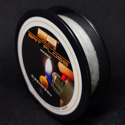 PB Products Bait Floss, nić woskowana do kulek, mocowanie pop-upów, Bait Floss do Chod Riga, nić do dowiązywania włosa, znacznik na żyłkę, akcesoria karpiowe PB Products, węzeł do kulki bez stopera, nić 0.25mm karpiowa