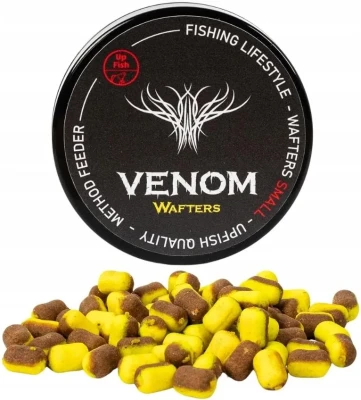 waftersy Venom 6mm, mały śmierdziel do metody, Up Fish Venom Small, żółto-brązowe waftersy 6mm, przynęta na trudne łowiska, Method Feeder zawody.1.jpg