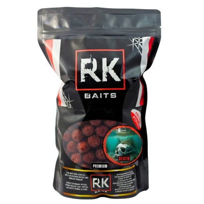 RK Baits Death Premium, kulki z mączką predigest, kulki proteinowe padlina, kulki na zawody, RK Baits Premium 18mm, zanęta karpiowa premium, plazma krwi w kulkach..webp