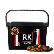 pellet RK Baits, Super Mix pellet, pellet zanętowy 3kg, pellet w wiaderku, zanęta krab banan brzoskwinia, pellet mix rozmiarów, pellet na karpia amura..webp