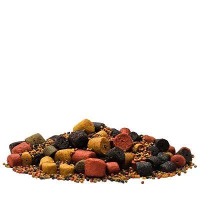 pellet RK Baits, Super Mix pellet, pellet zanętowy 3kg, pellet w wiaderku,  zanęta krab banan brzoskwinia, pellet mix rozmiarów, pellet na karpia amura..webp
