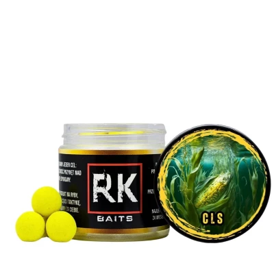 pop-up CLS, RK Baits pływające, kulki fluo żółte, przynęta sfermentowana kukurydza, pop-up 15mm, kulki na amura, przynęty na karpia żółte, RK Baits CLS 15mm.webp
