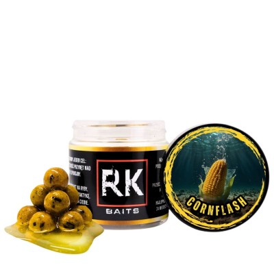 Cornflash RK Baits, kulki słodka kukurydza, przynęta do metody 12mm, hookersy w zalewie, kulki proteinowe kukurydziane, RK Baits Burn 12mm.webp