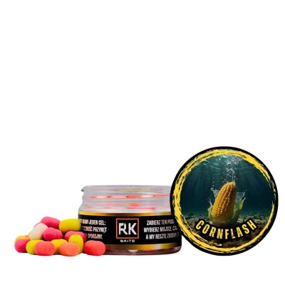 Cornflash RK Baits, waftersy słodka kukurydza, dumbells 8mm multikolor, przynęta do metody, waftersy karpiowe, kukurydza cukrowa przynęta, RK Baits 8mm.webp
