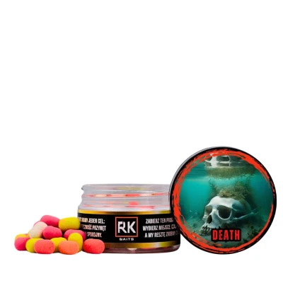 Death RK Baits, waftersy padlina, dumbells 8mm śmierdziel, przynęta do metody padlina, waftersy multikolor, RK Baits Death 8mm, przynęta na karpia i amura.webp