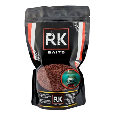 pellet death rk baits, pellet 2mm padlina, zanęta do metody śmierdziel, rk baits death 2mm, pellet na karpia padlina, method feeder pellet 2mm.webp