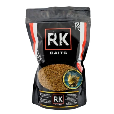 pellet durian rk baits, pellet 2mm czosnek, zanęta do metody durian, rk baits durian 2mm, pellet na karpia amura, method feeder pellet durian.webp
