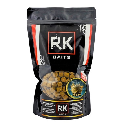 pellet durian 12mm, pellet z dziurką karp, RK Baits durian, śmierdzący pellet na amura, pellet czosnek kiszonka, rk baits 12mm pellet, zanęta durian..webp