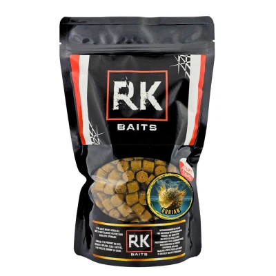 pellet durian 12mm, pellet z dziurką karp, RK Baits durian, śmierdzący pellet na amura, pellet czosnek kiszonka, rk baits 12mm pellet, zanęta durian..webp