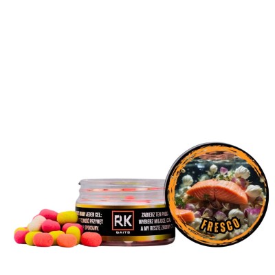 waftersy fresco, RK Baits fresco, dumbells 8mm łosoś czosnek, przynęta do metody multikolor, zbalansowane przynęty karpiowe, waftersy method feeder.webp