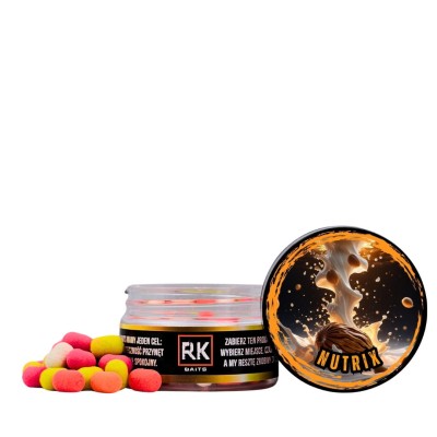 waftersy nutrix, RK Baits nutrix, dumbells 8mm orzech tygrysi, przynęta do metody multikolor, waftersy scopex, zbalansowane przynęty karpiowe.webp