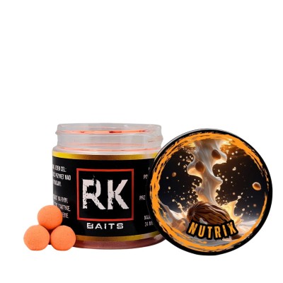 pop-up nutrix, RK Baits 12mm, orzech tygrysi scopex, pomarańczowe kulki fluo, pływające kulki do metody, przynęta na amura, RK Baits Pop-up.webp