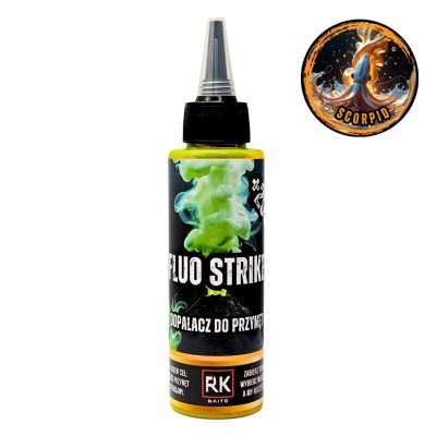 FluoStrike Scorpid, RK Baits dopalacz, booster scopex squid, fluo mgła wędkarstwo, hybrydowy atraktor karpiowy, dopalacz do PVA, booster do metody.webp