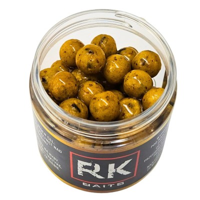 skisłe masło RK Baits, kulki kwas masłowy, przynęta na karpia, hookersy 12mm, kulki do metody, śmierdzące kulki proteinowe, RK Baits Burn, przynęta na amura.webp